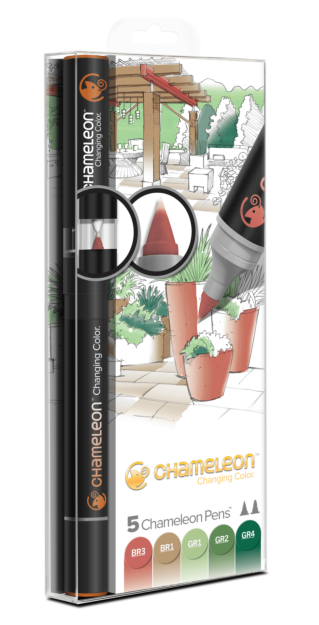 Chameleon Art Products Pens Nature Tones of 5 