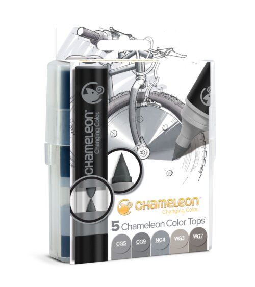 Chameleon Art Products Color Tops Gray Tones Set of 5