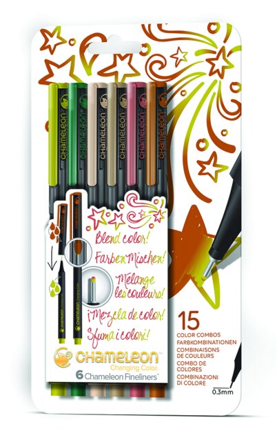 Chameleon Art Products Fineliners 6 Pack Nature Colors Set