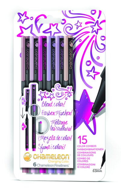 Chameleon Art Products Fineliners 6 Pack Floral Colors Set