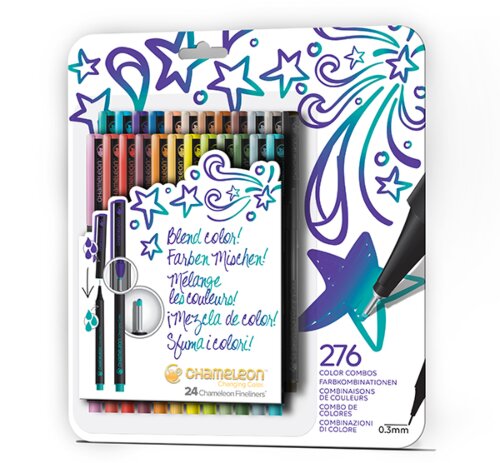 Chameleon Art Products Fineliners 24 pack Bold Colors