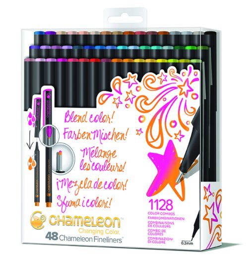 Chameleon Art Products Fineliners 48 Pen Brilliant Colors Set