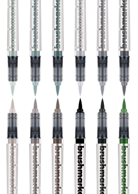 KARIN Brushmarker PRO 12 "Grey colours" set, MOOD