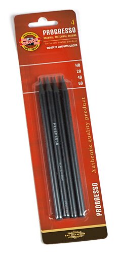 4 Woodless Graphite Progresso Pencils