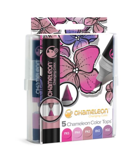Chameleon Art Products Color Tops Floral Tones Set of 5 