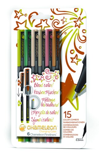 Chameleon Art Products Fineliners 6 Pack Nature Colors Set