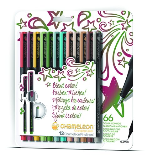 Chameleon Art Products Fineliners 12 Pen Designer Colors Set