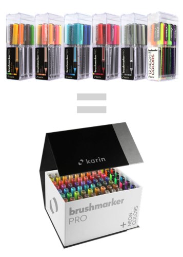KARIN Brushmarker PRO Mega Box Plus 72 colours + 3 blenders set, MOOD